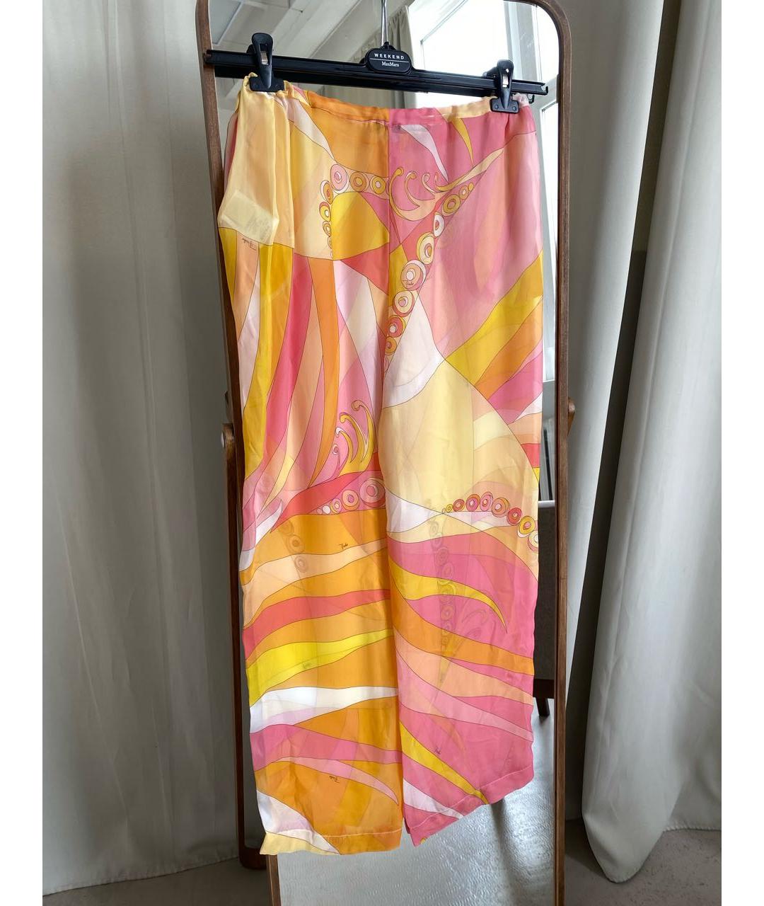 EMILIO PUCCI Мульти шелковые брюки широкие, фото 5