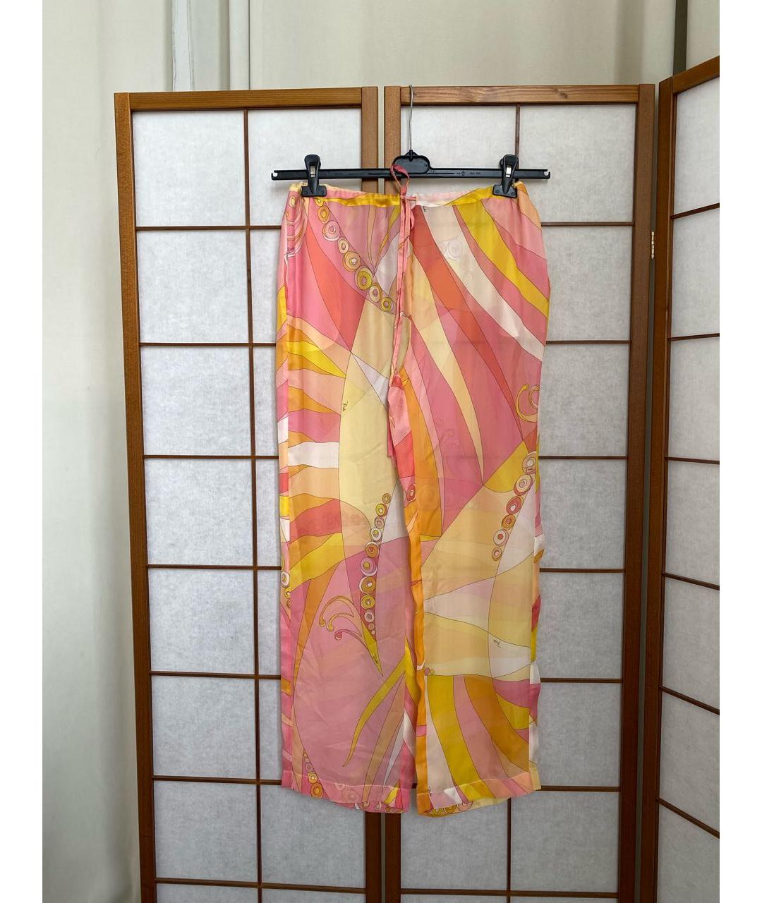 EMILIO PUCCI Мульти шелковые брюки широкие, фото 9