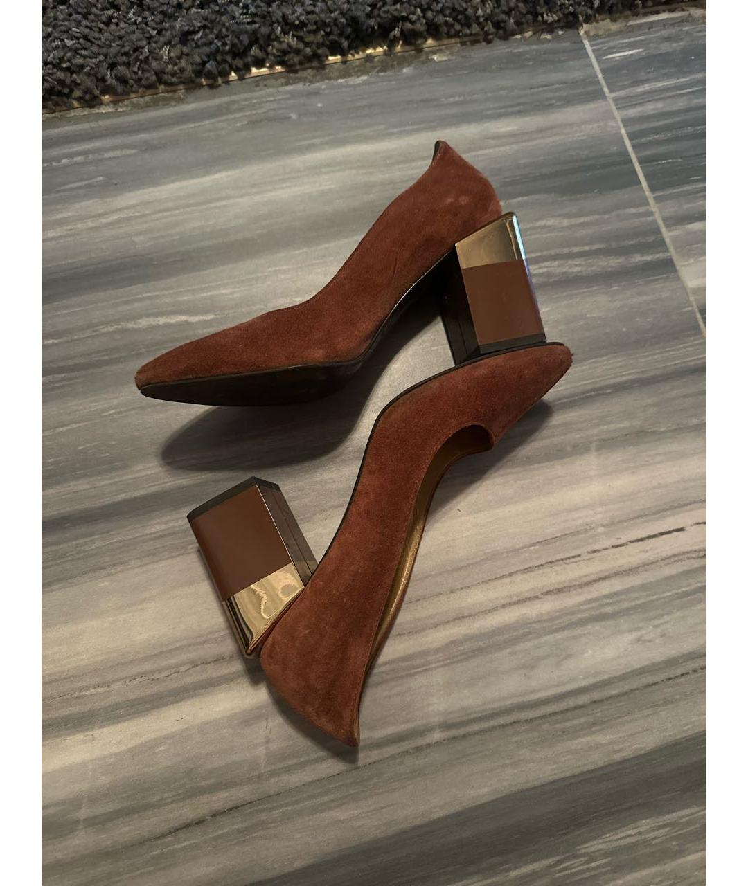 MAX MARA Коричневые замшевые туфли, фото 6