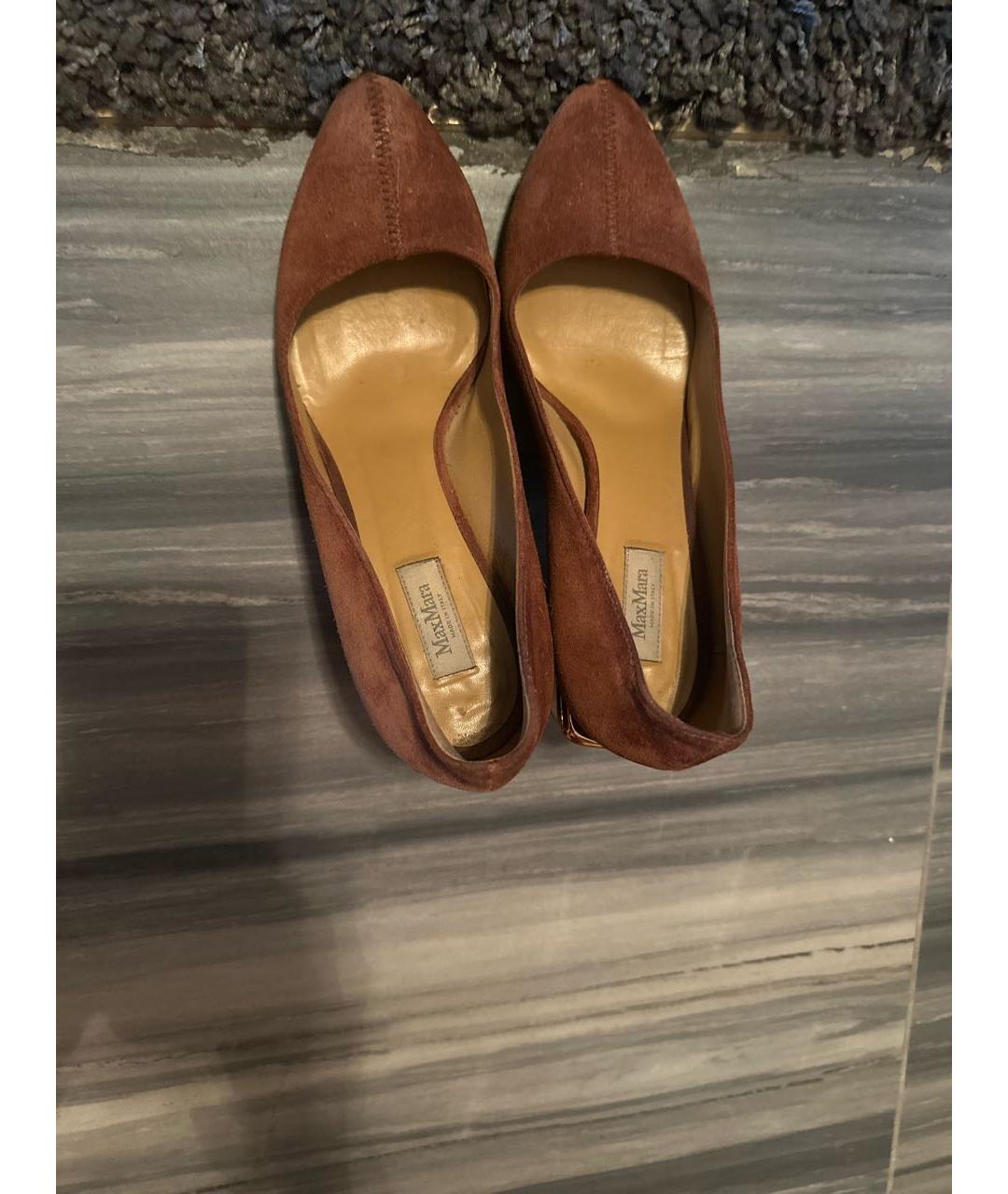 MAX MARA Коричневые замшевые туфли, фото 5