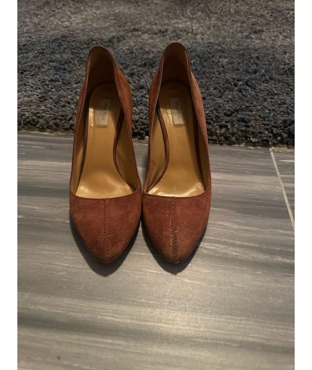 MAX MARA Коричневые замшевые туфли, фото 3