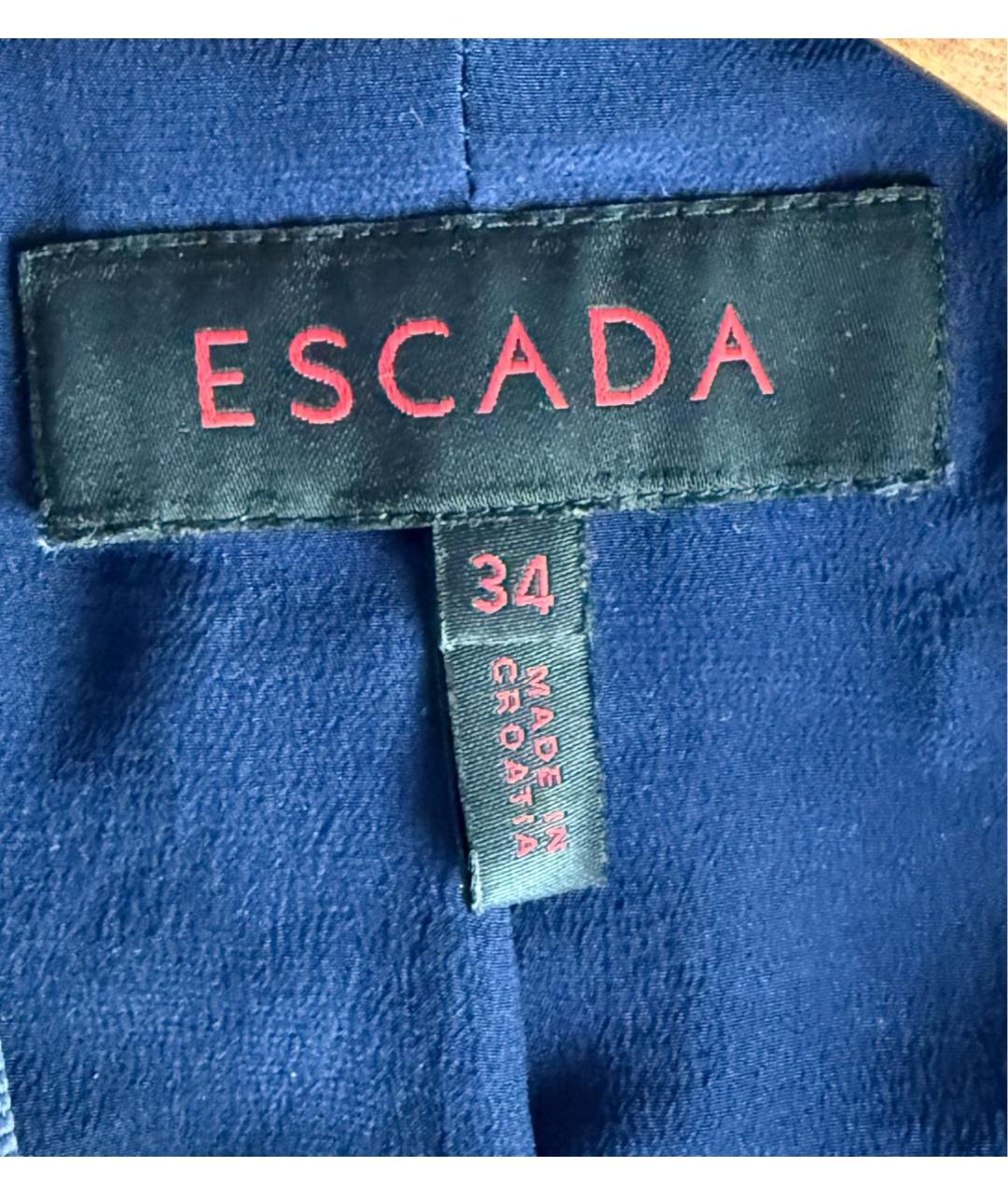 ESCADA Темно-синий шелковый жакет/пиджак, фото 4