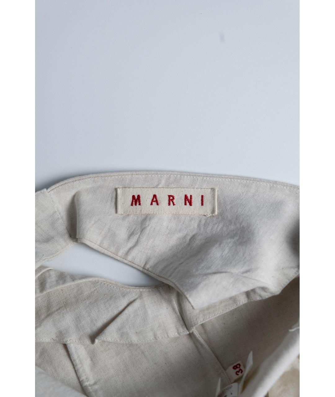 MARNI Бежевая льняная майка, фото 4
