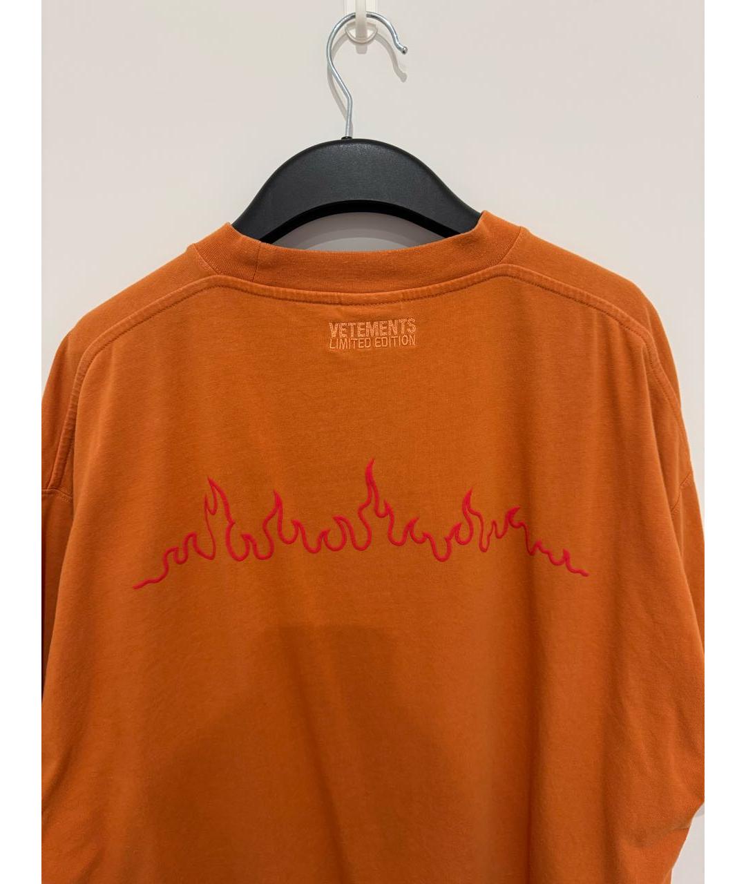 VETEMENTS Оранжевая хлопковая футболка, фото 5