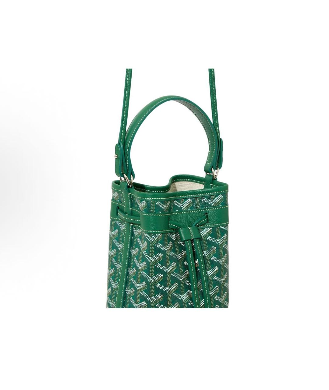 GOYARD Зеленая кожаная сумка тоут, фото 3