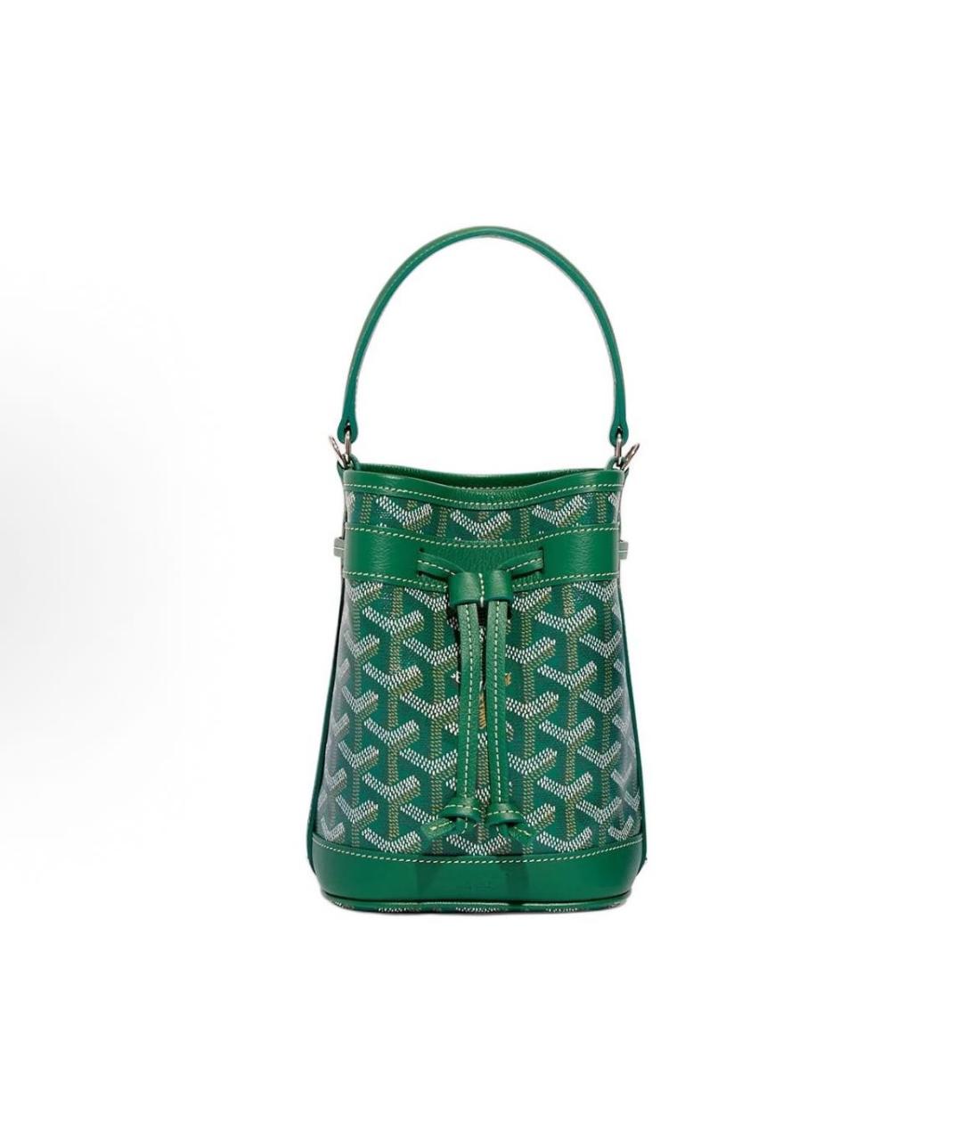 GOYARD Зеленая кожаная сумка тоут, фото 4