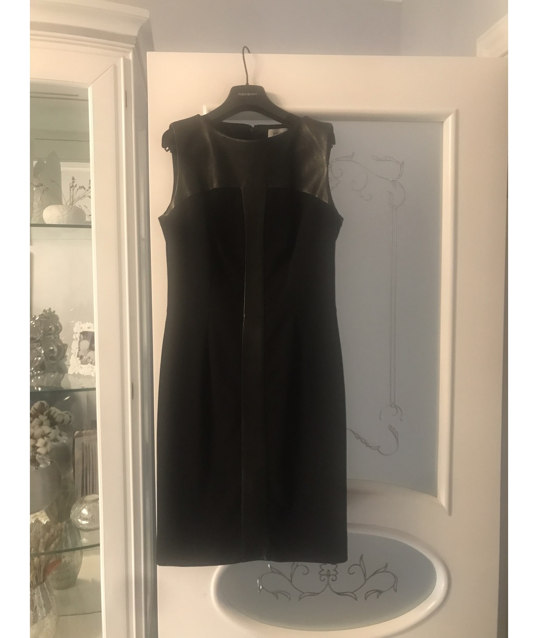 YVES SAINT LAURENT VINTAGE Черное кожаное повседневное платье, фото 4