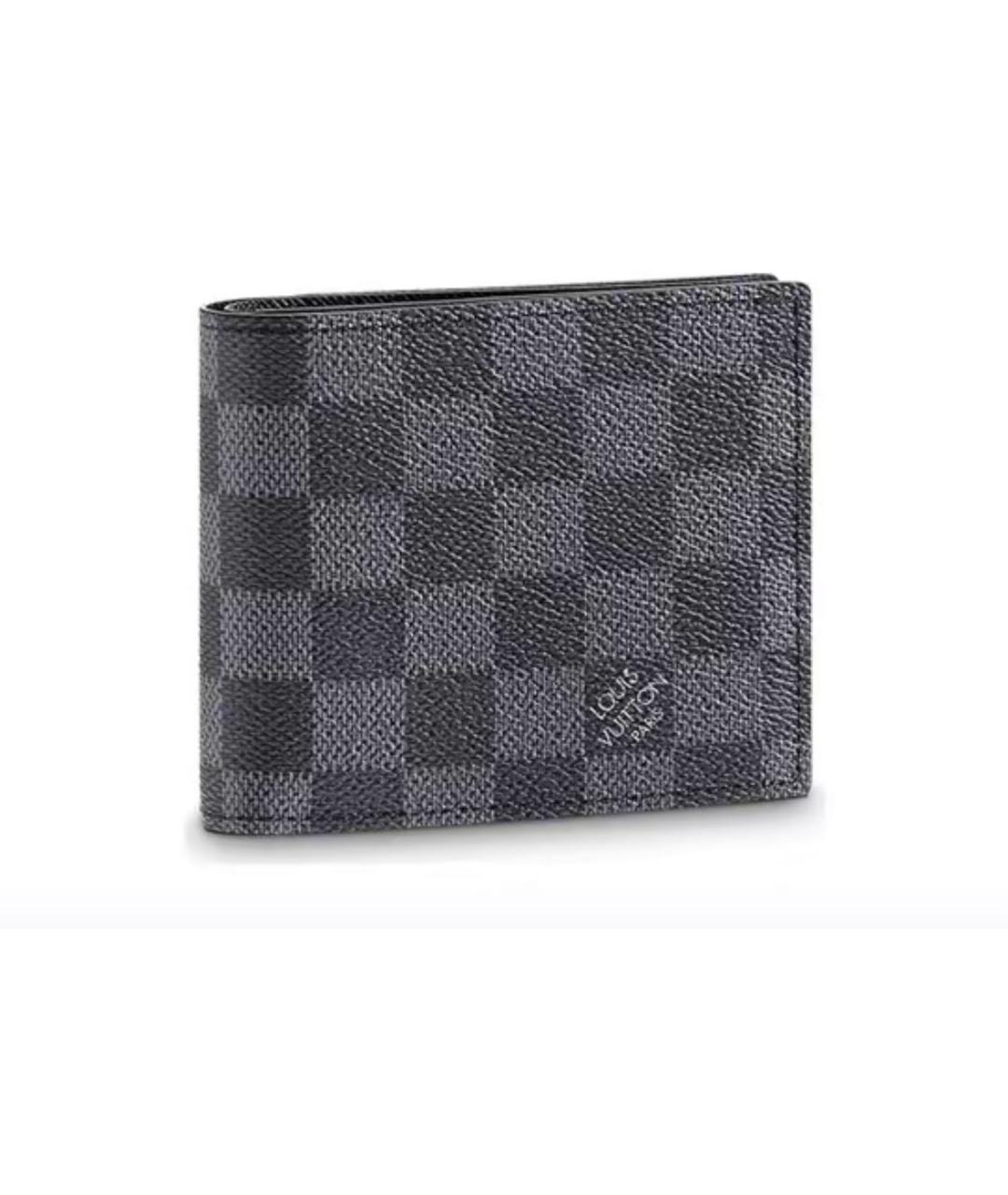 LOUIS VUITTON Черный кожаный кошелек, фото 3