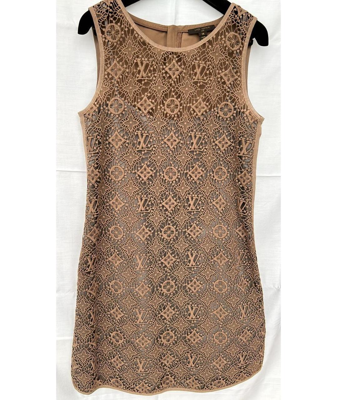 LOUIS VUITTON Коричневое хлопковое повседневное платье, фото 3