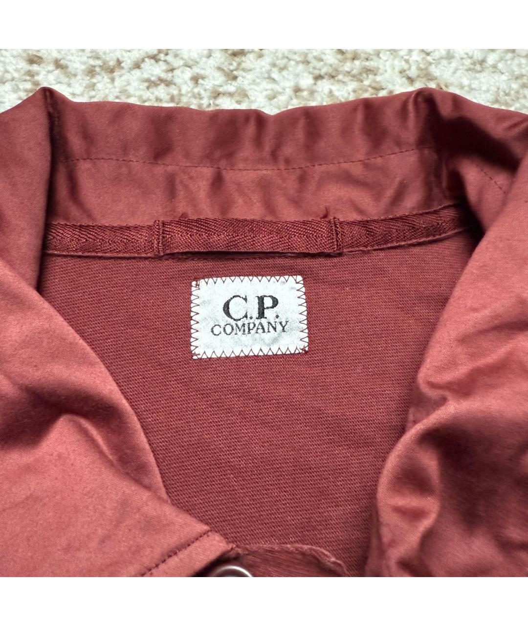 CP COMPANY Бордовое хлопковое поло с длинным рукавом, фото 3