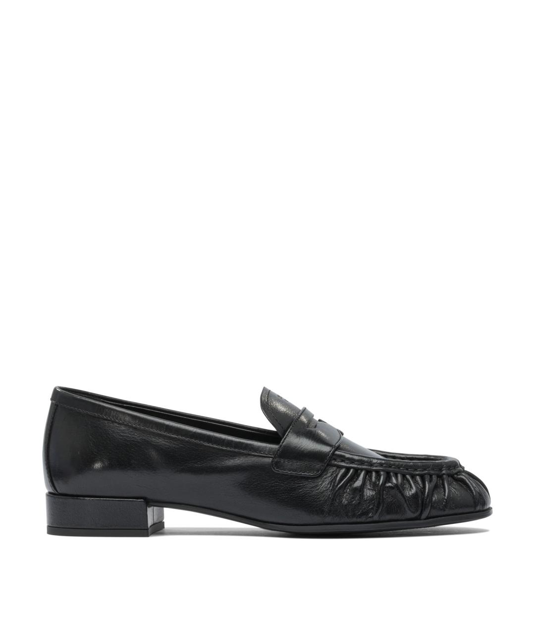 PRADA Черные кожаные лоферы, фото 1