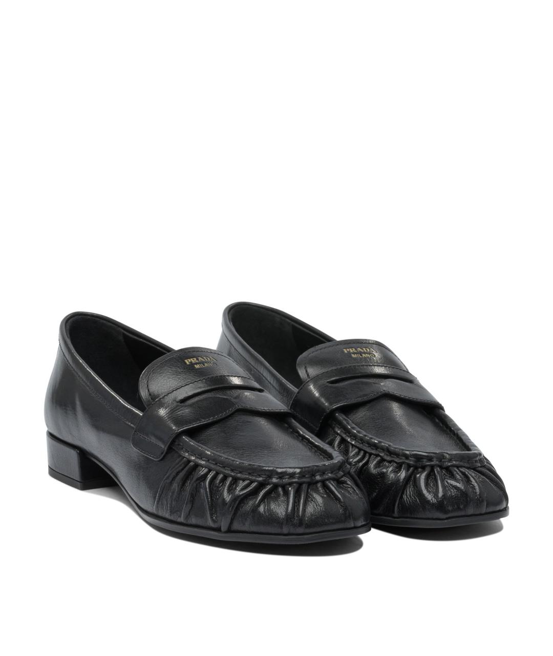 PRADA Черные кожаные лоферы, фото 2