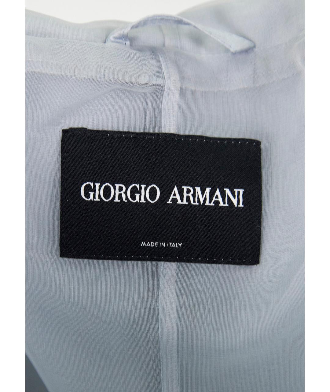 GIORGIO ARMANI Голубой шелковый жакет/пиджак, фото 3