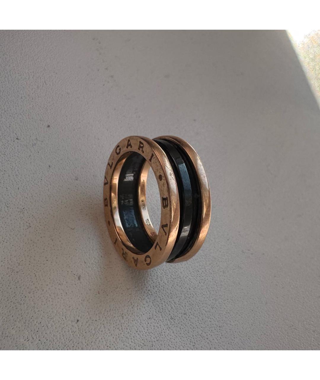 BVLGARI Черное кольцо из розового золота, фото 3