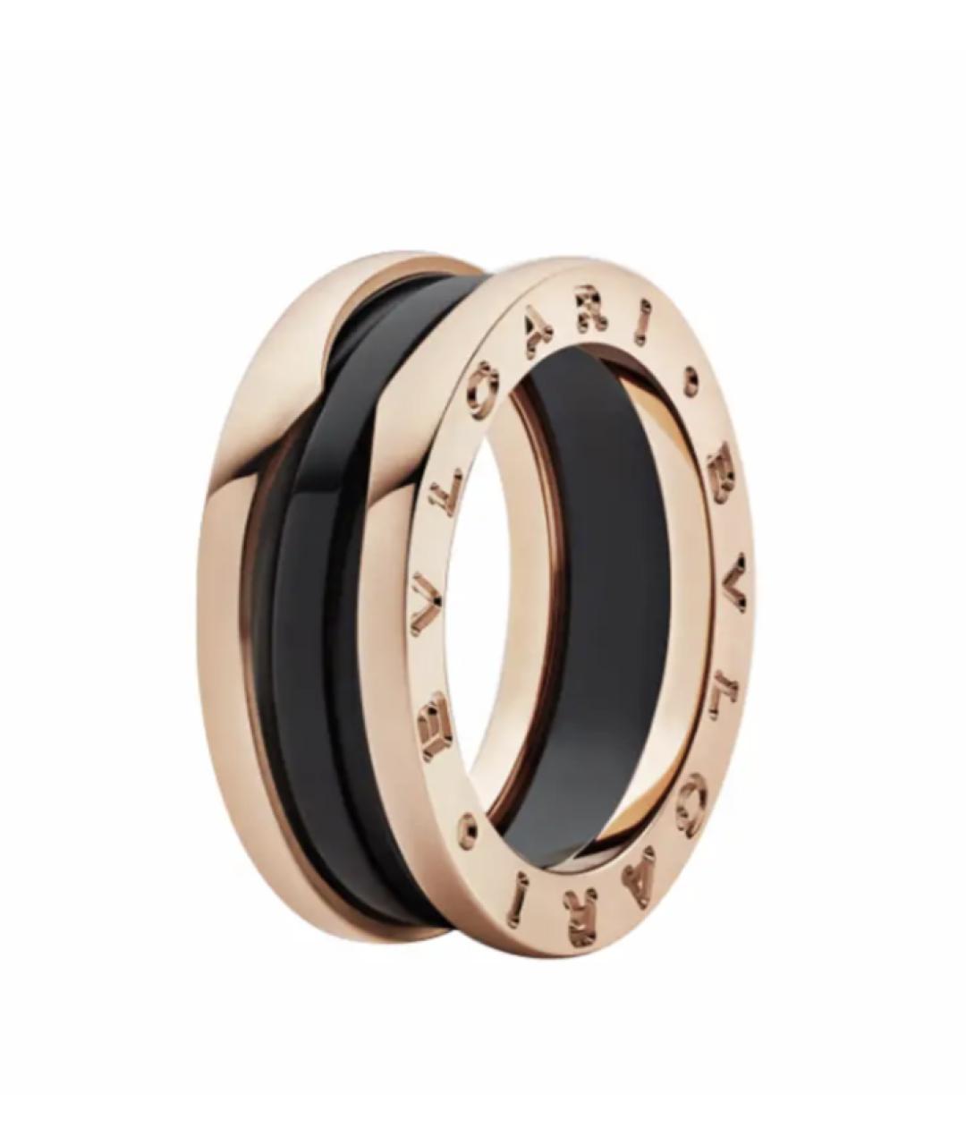 BVLGARI Черное кольцо из розового золота, фото 1