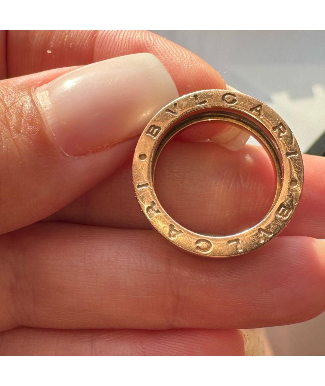 BVLGARI Черное кольцо из розового золота, фото 4