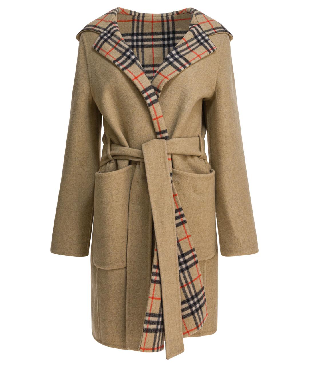 BURBERRY Бежевое шерстяное пальто, фото 1