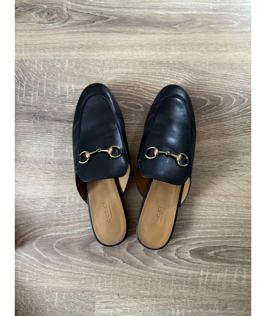 GUCCI Черные кожаные мюли, фото 2