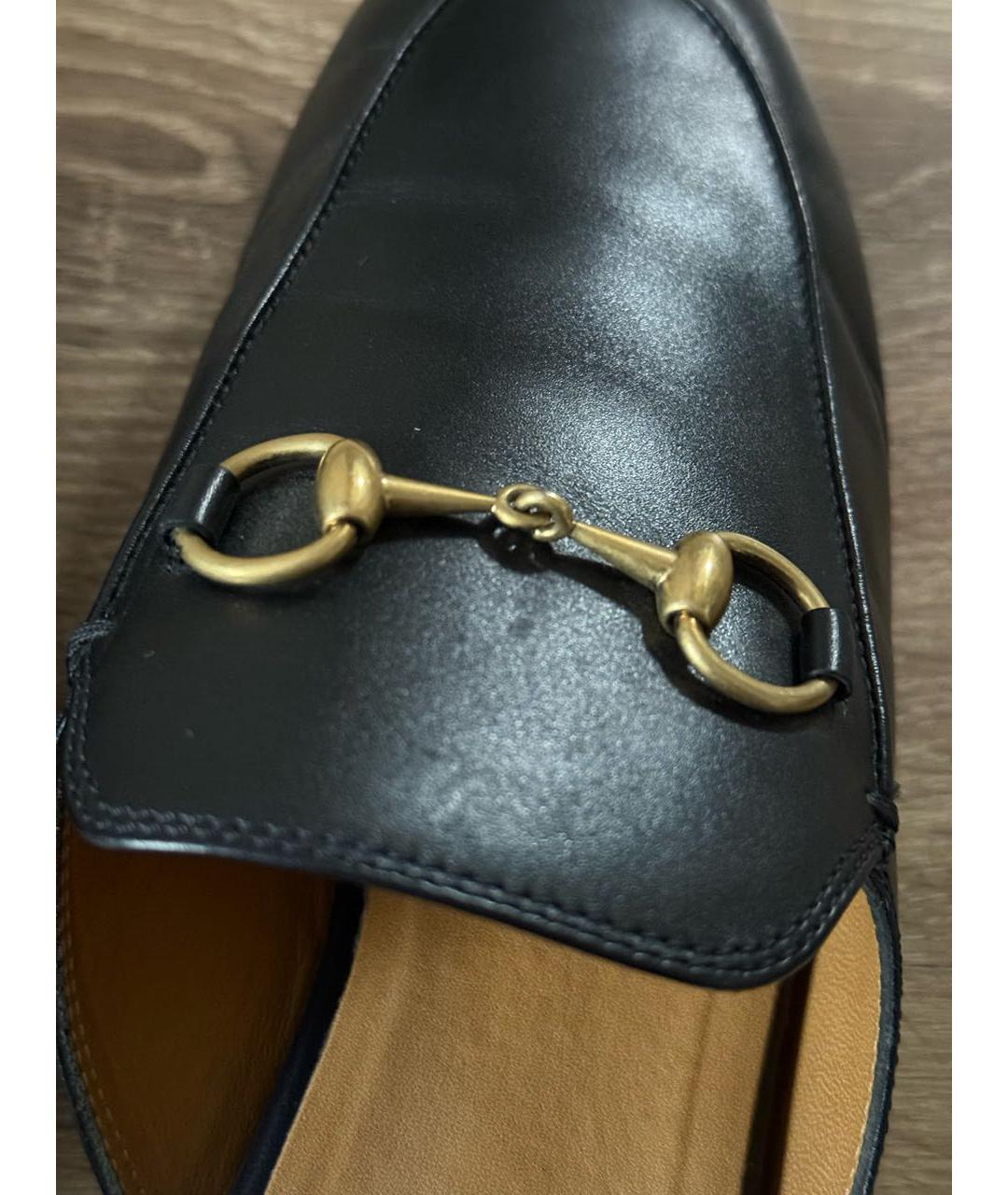 GUCCI Черные кожаные мюли, фото 4