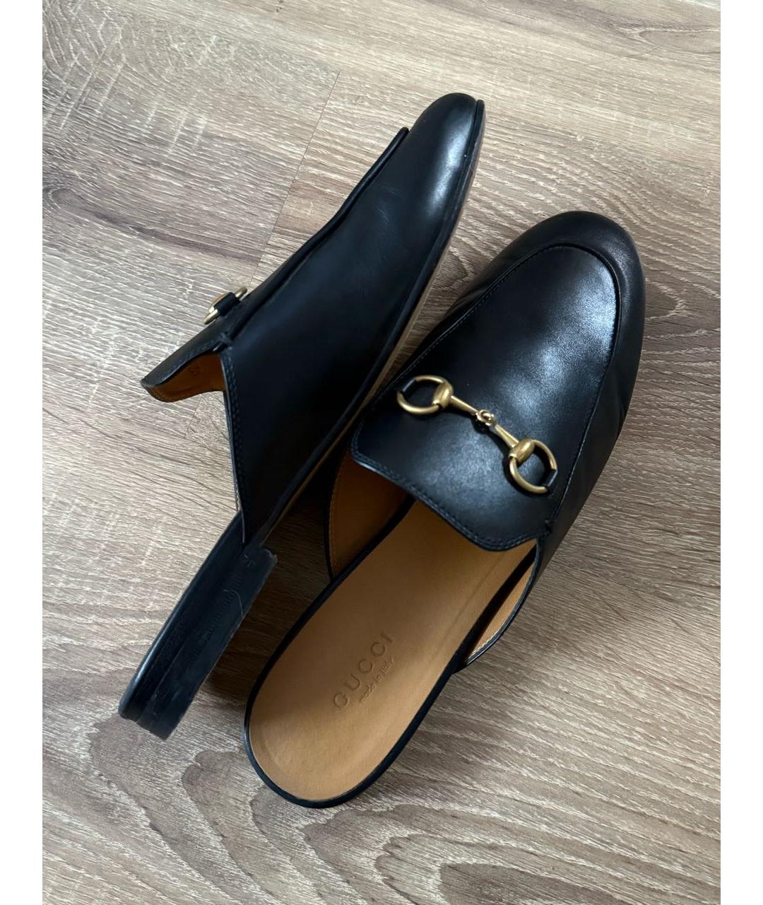 GUCCI Черные кожаные мюли, фото 6