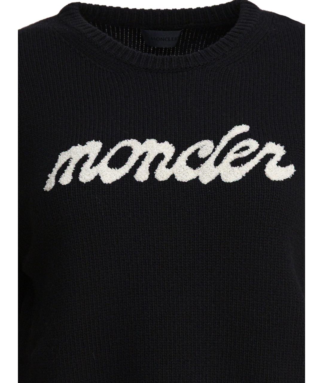 MONCLER Черный шерстяной джемпер / свитер, фото 3