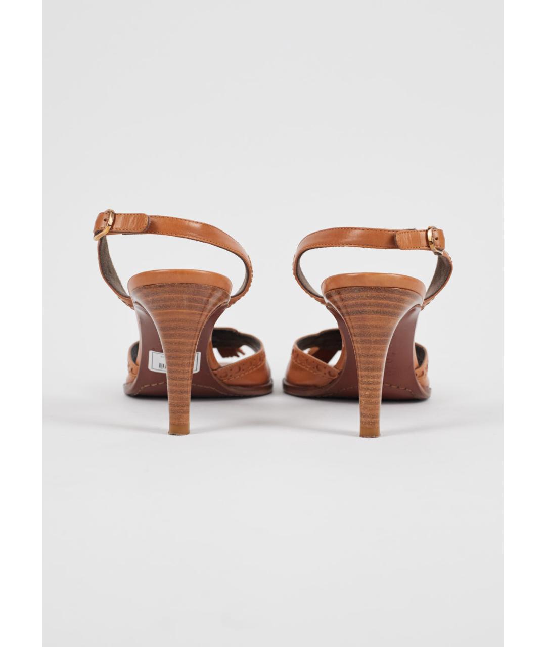 CELINE Коричневые кожаные босоножки, фото 4