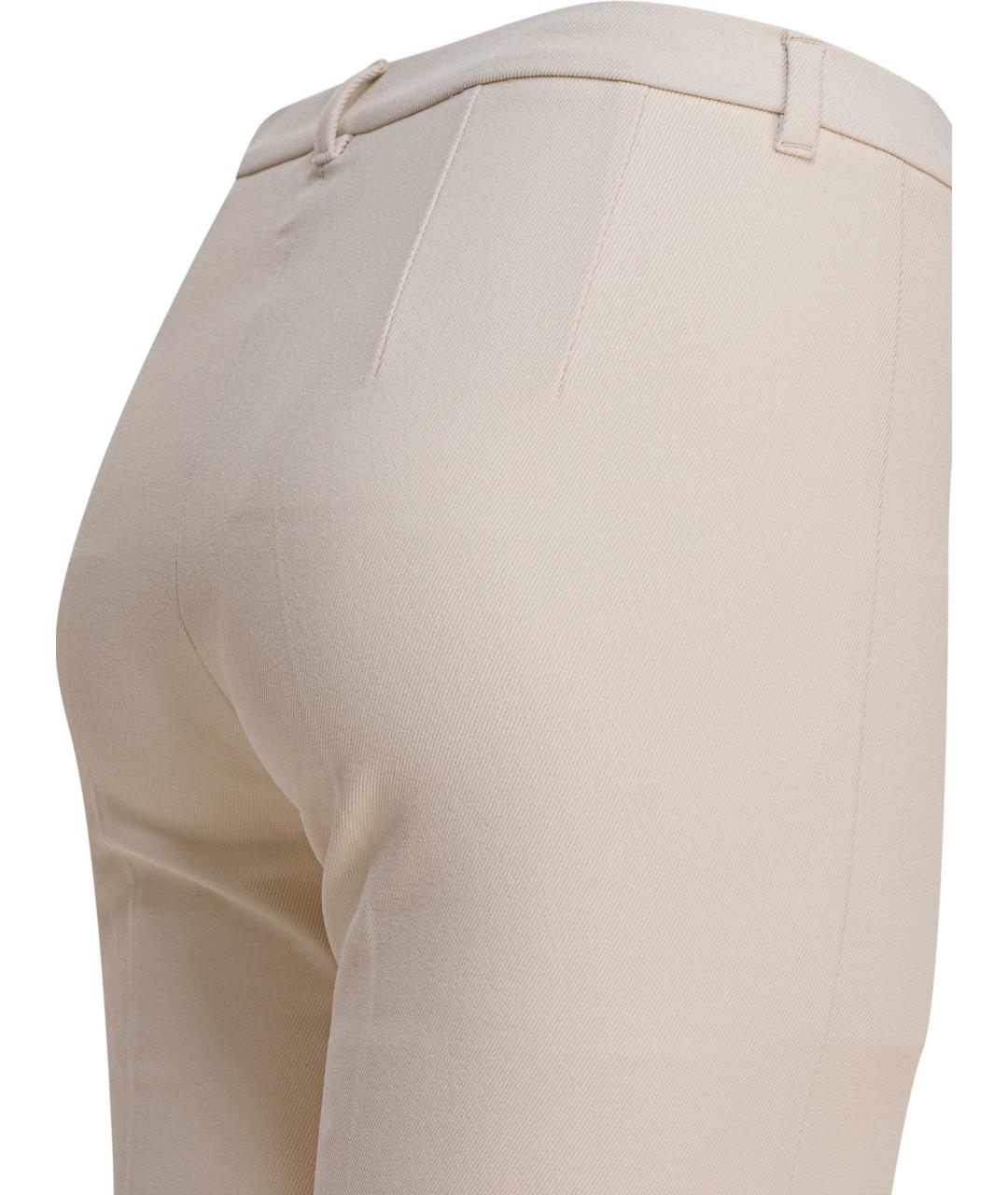 'S MAX MARA Бежевые хлопковые брюки узкие, фото 4