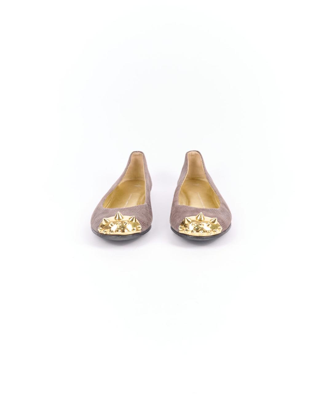 GIUSEPPE ZANOTTI DESIGN Коричневые кожаные балетки, фото 2