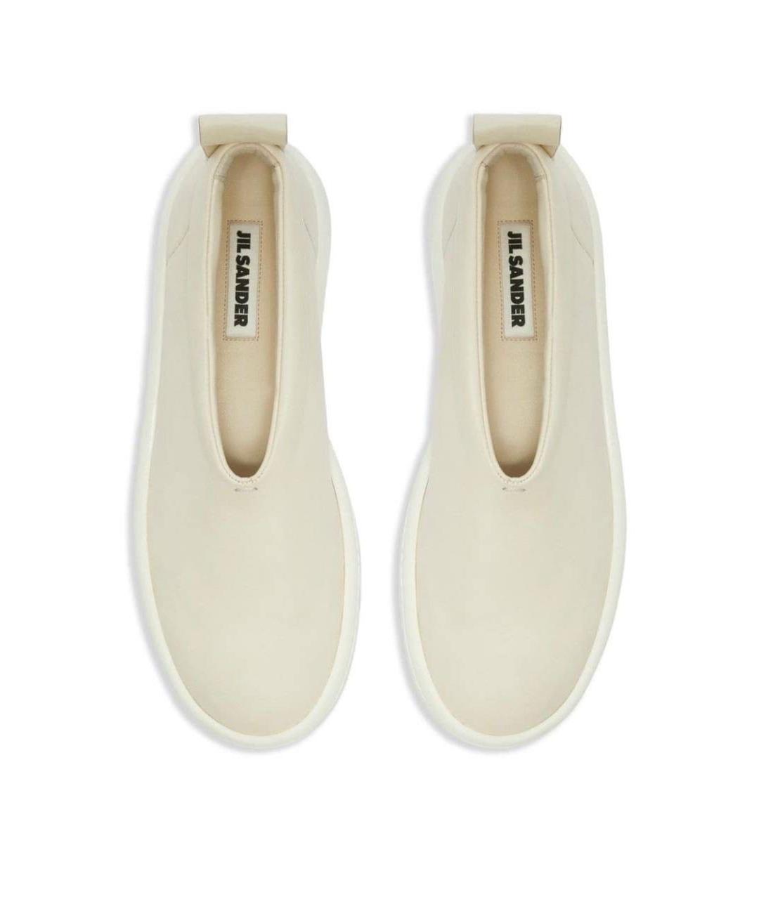 JIL SANDER Белые кожаные лоферы, фото 2