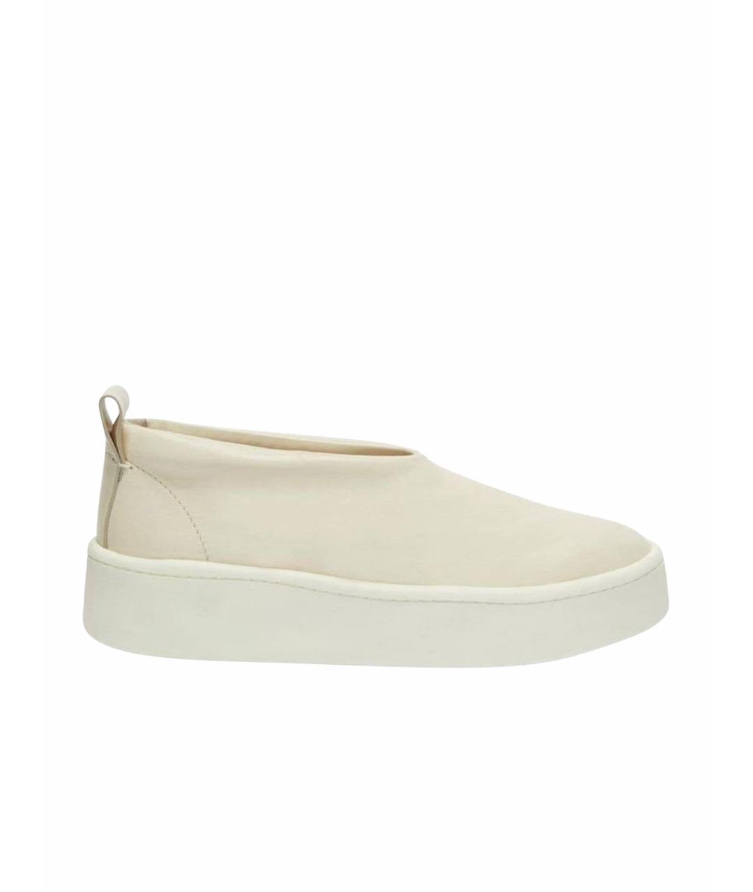 JIL SANDER Белые кожаные лоферы, фото 1
