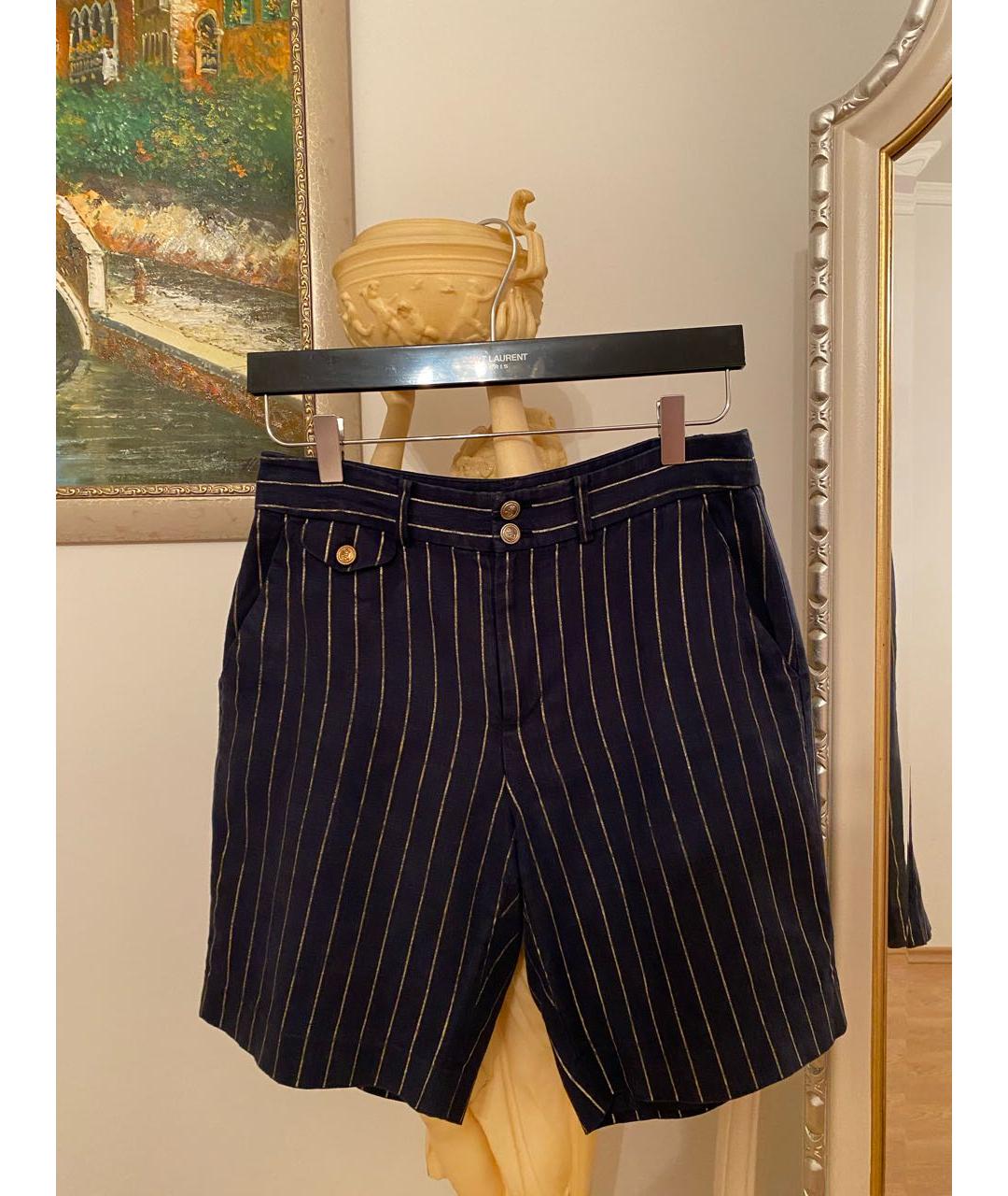 RALPH LAUREN Темно-синие льняные шорты, фото 5