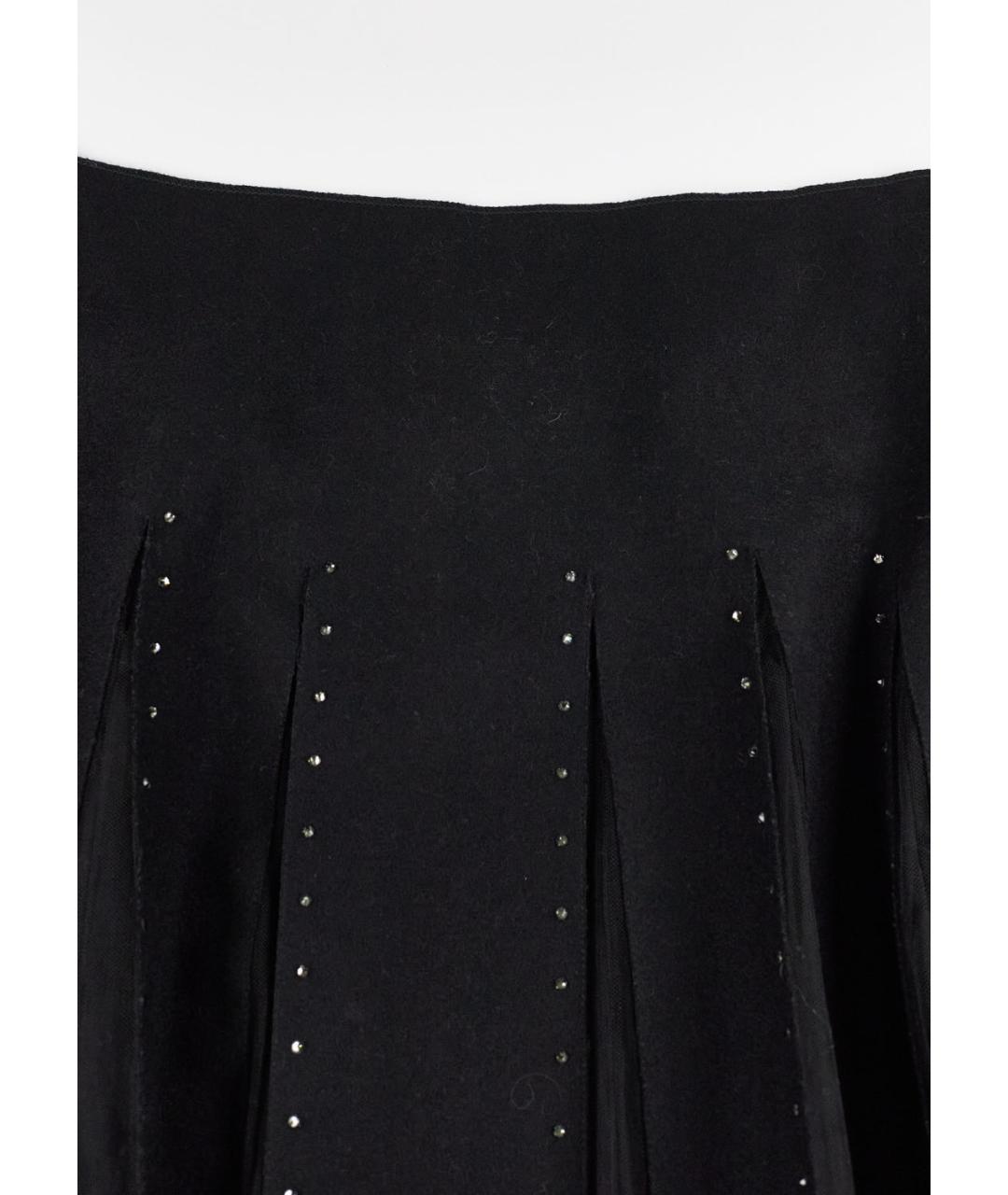 VALENTINO Черная шерстяная юбка мини, фото 3