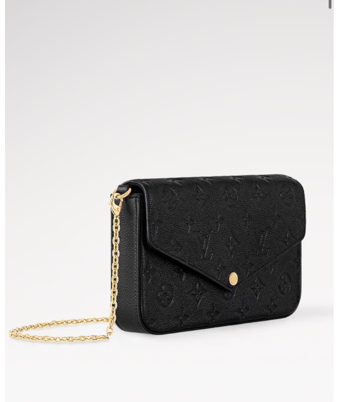 LOUIS VUITTON Черная кожаная сумка через плечо, фото 3