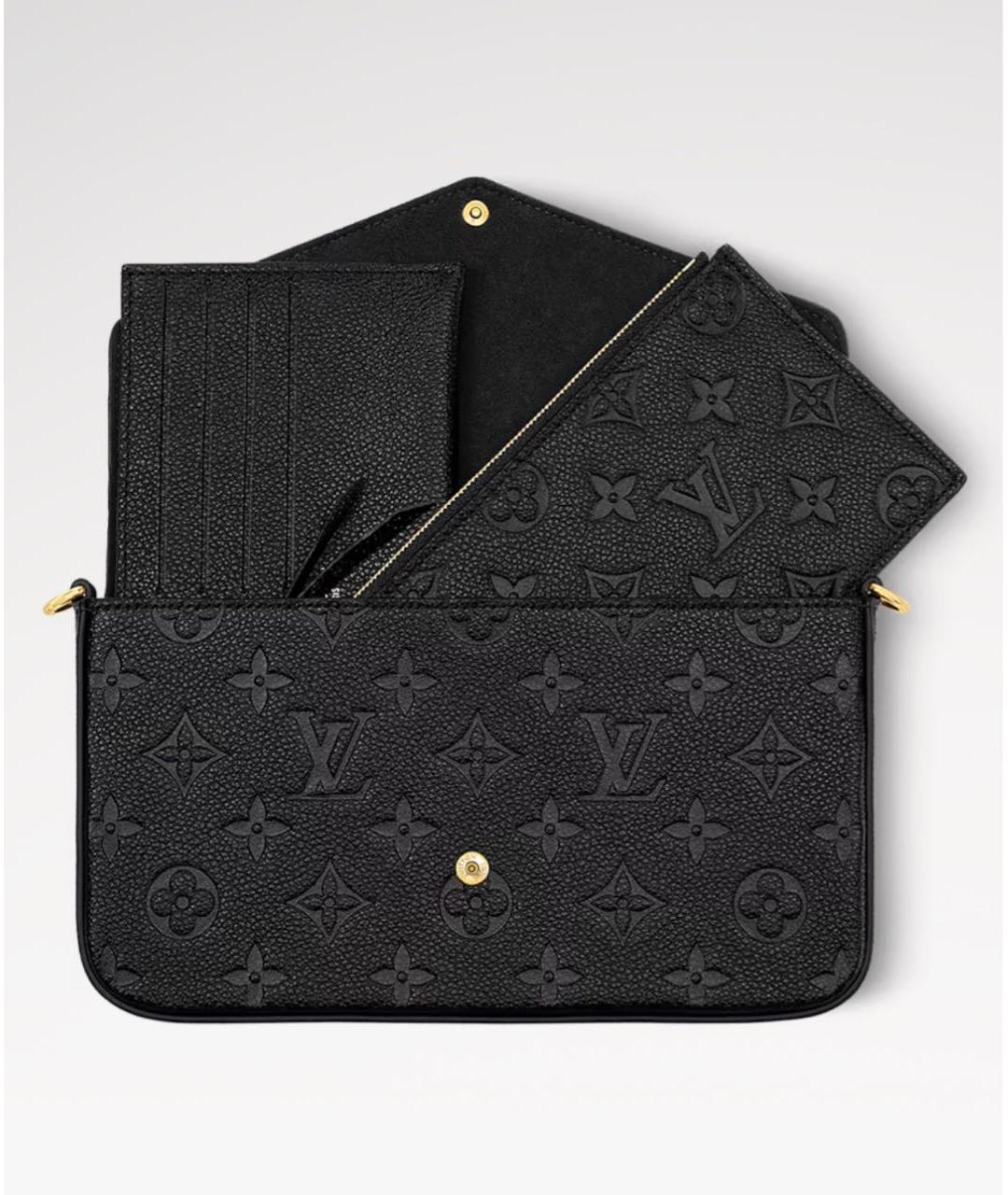 LOUIS VUITTON Черная кожаная сумка через плечо, фото 2