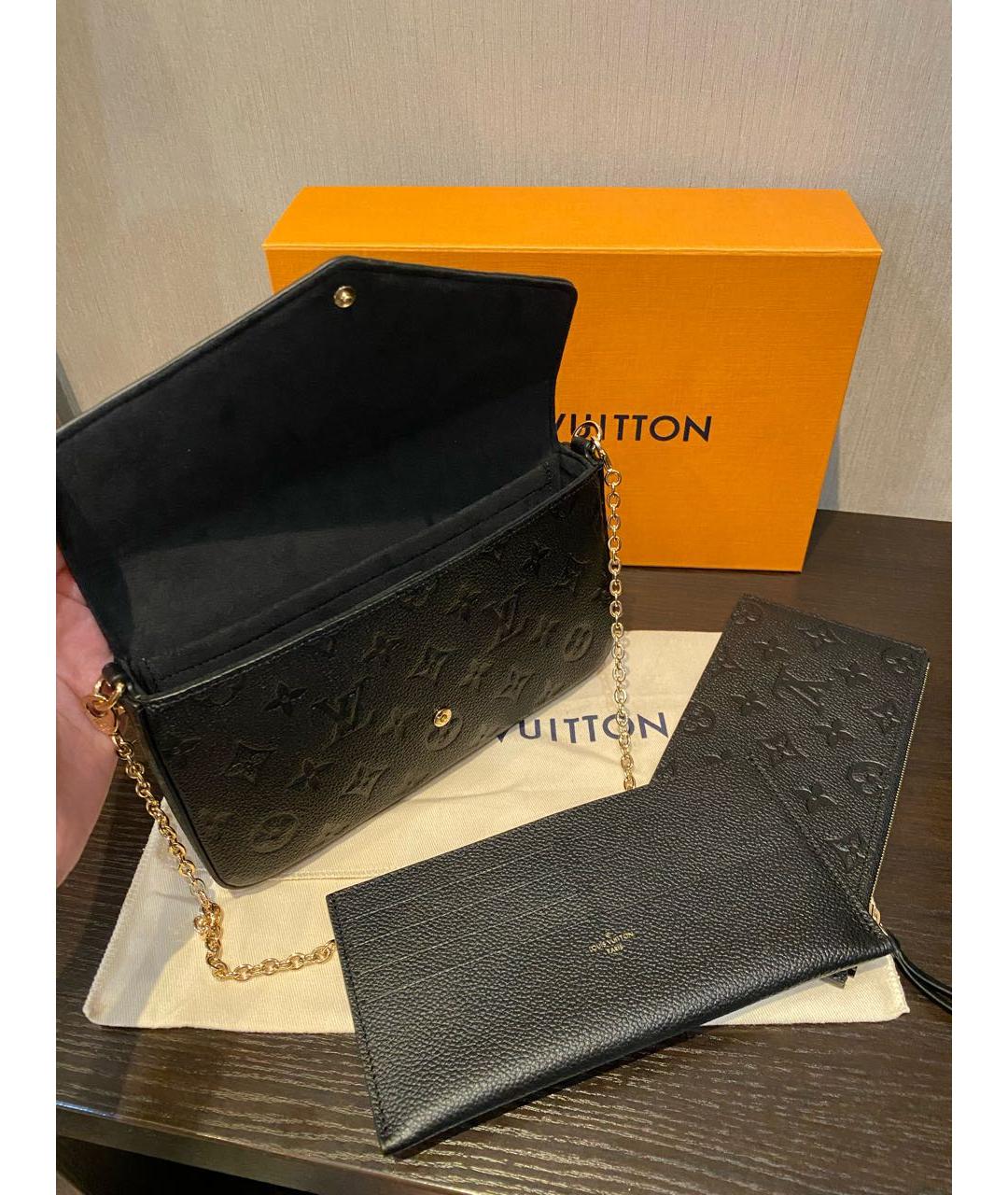 LOUIS VUITTON Черная кожаная сумка через плечо, фото 5