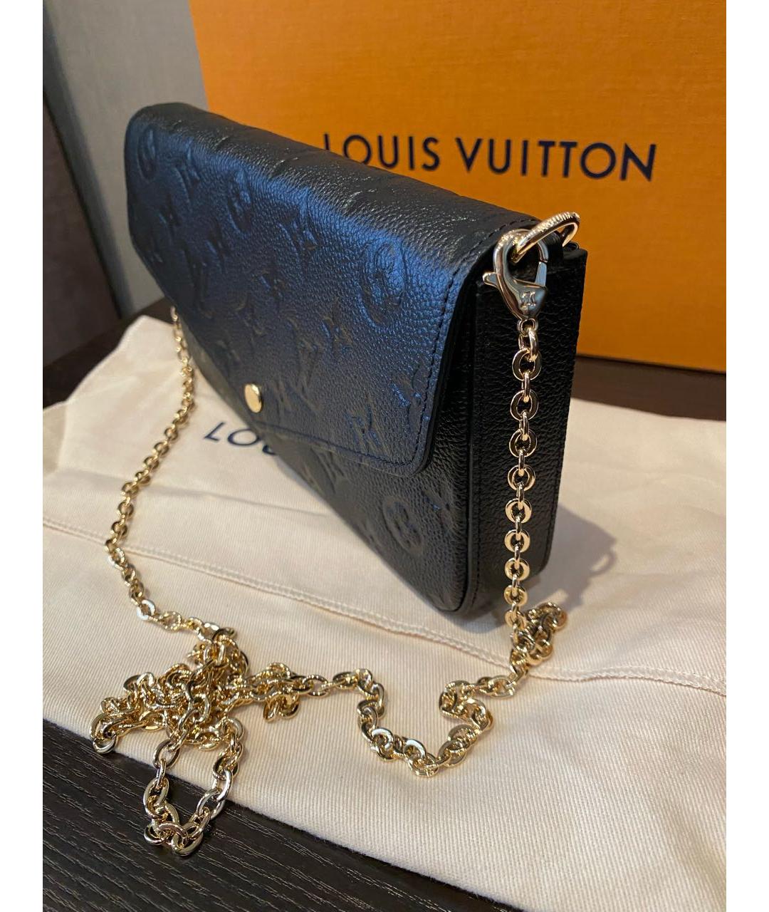 LOUIS VUITTON Черная кожаная сумка через плечо, фото 7