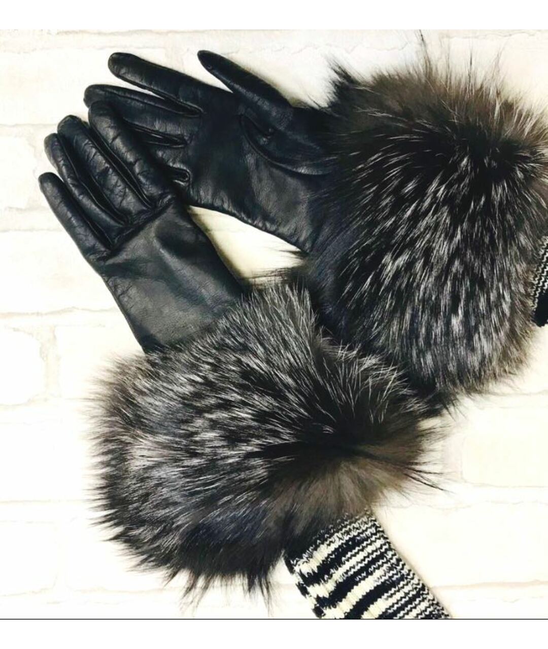 MISSONI Черные кожаные перчатки, фото 2