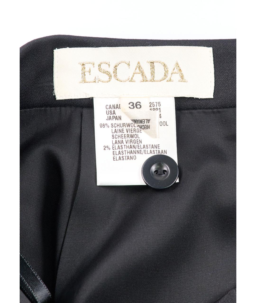 ESCADA Черная шерстяная юбка миди, фото 4