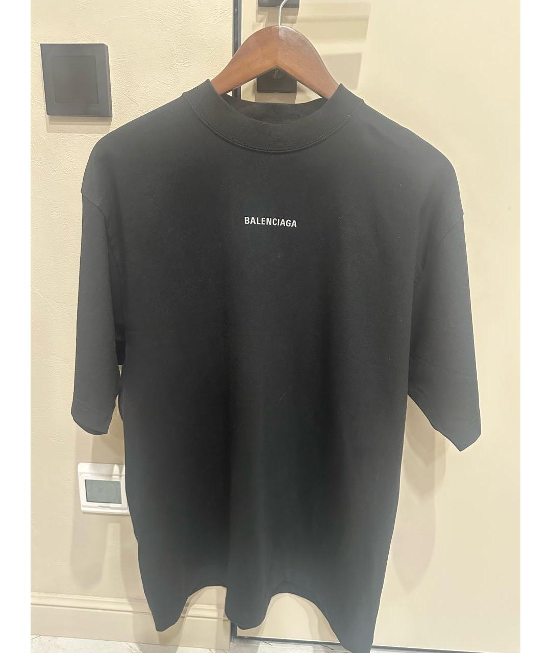 BALENCIAGA Черная хлопковая футболка, фото 5