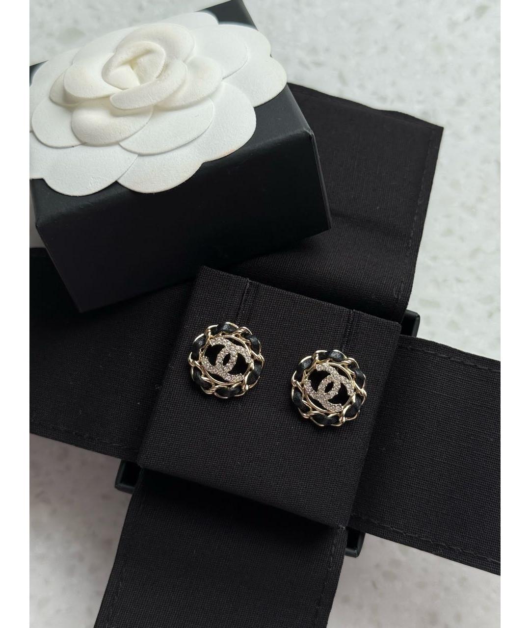 CHANEL Золотые металлические серьги, фото 4