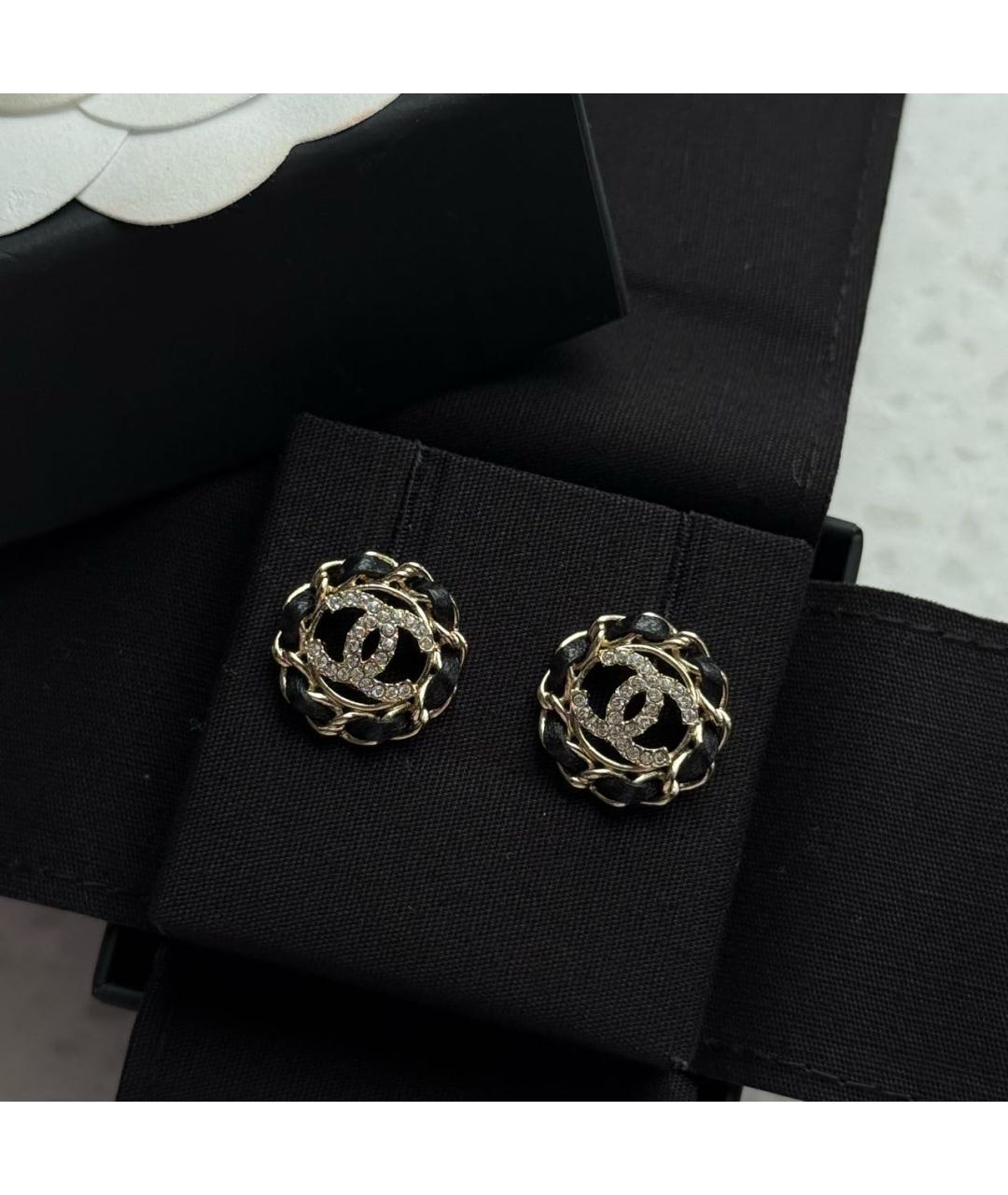 CHANEL Золотые металлические серьги, фото 5