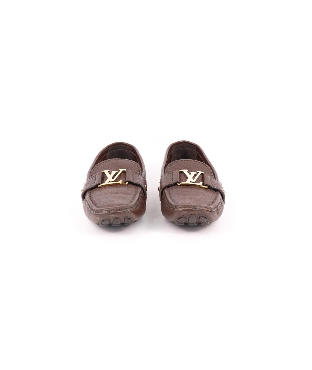 LOUIS VUITTON Коричневые кожаные мокасины, фото 3