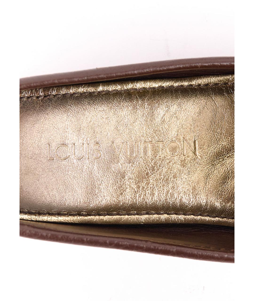 LOUIS VUITTON Коричневые кожаные мокасины, фото 5