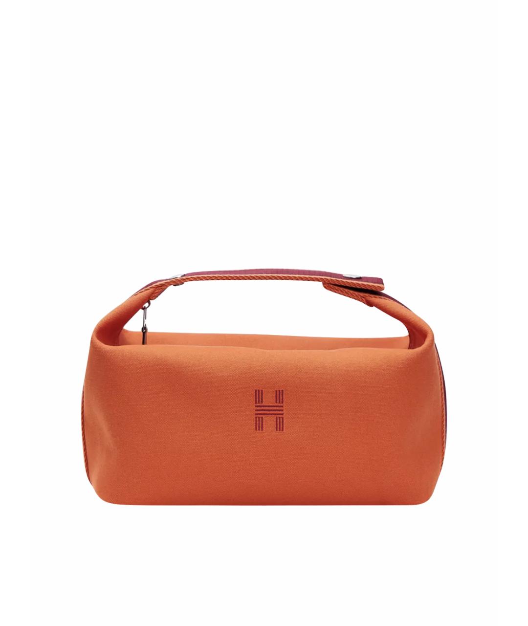 HERMES Оранжевая хлопковая косметичка, фото 1