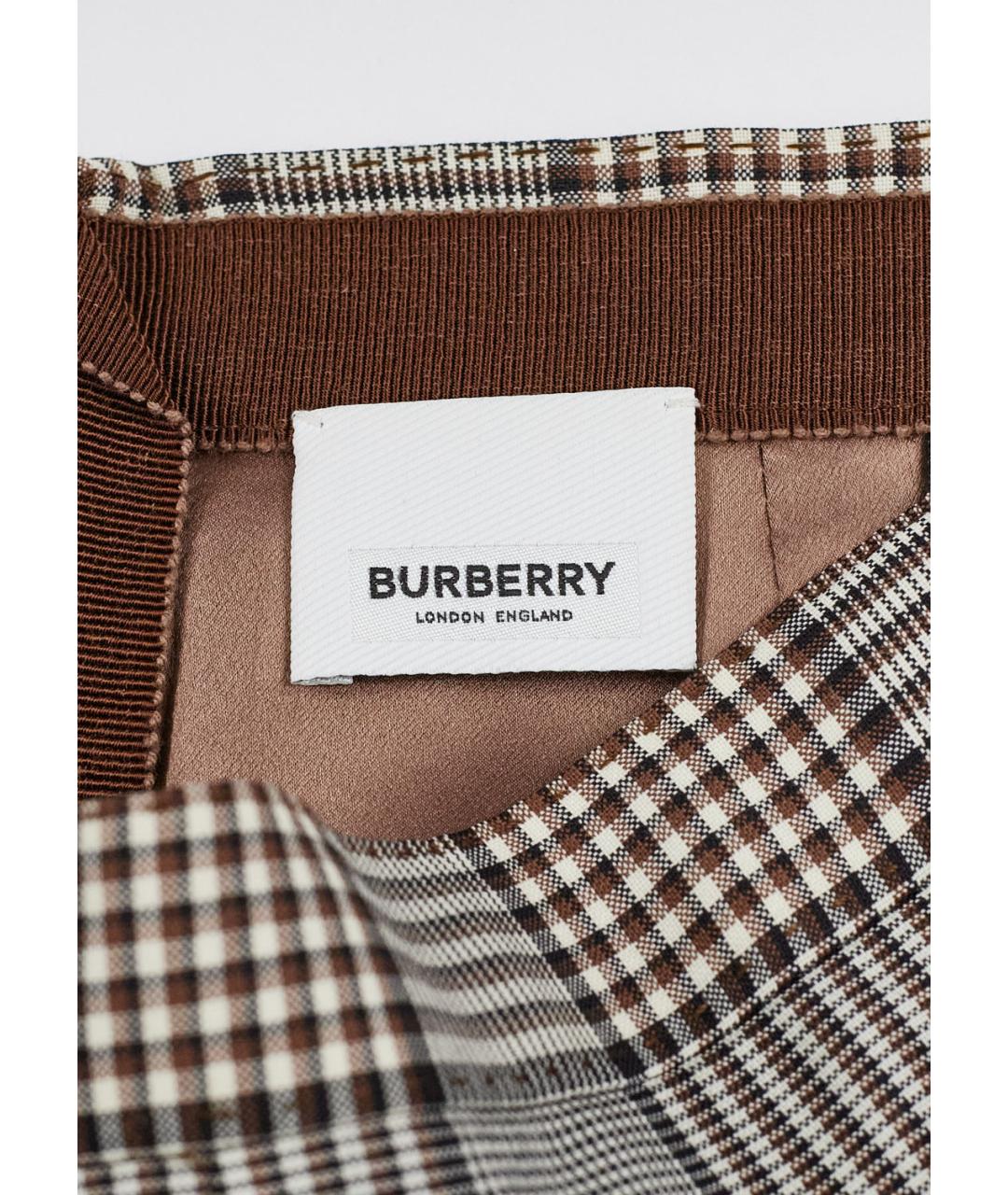 BURBERRY Мульти шерстяная юбка миди, фото 4