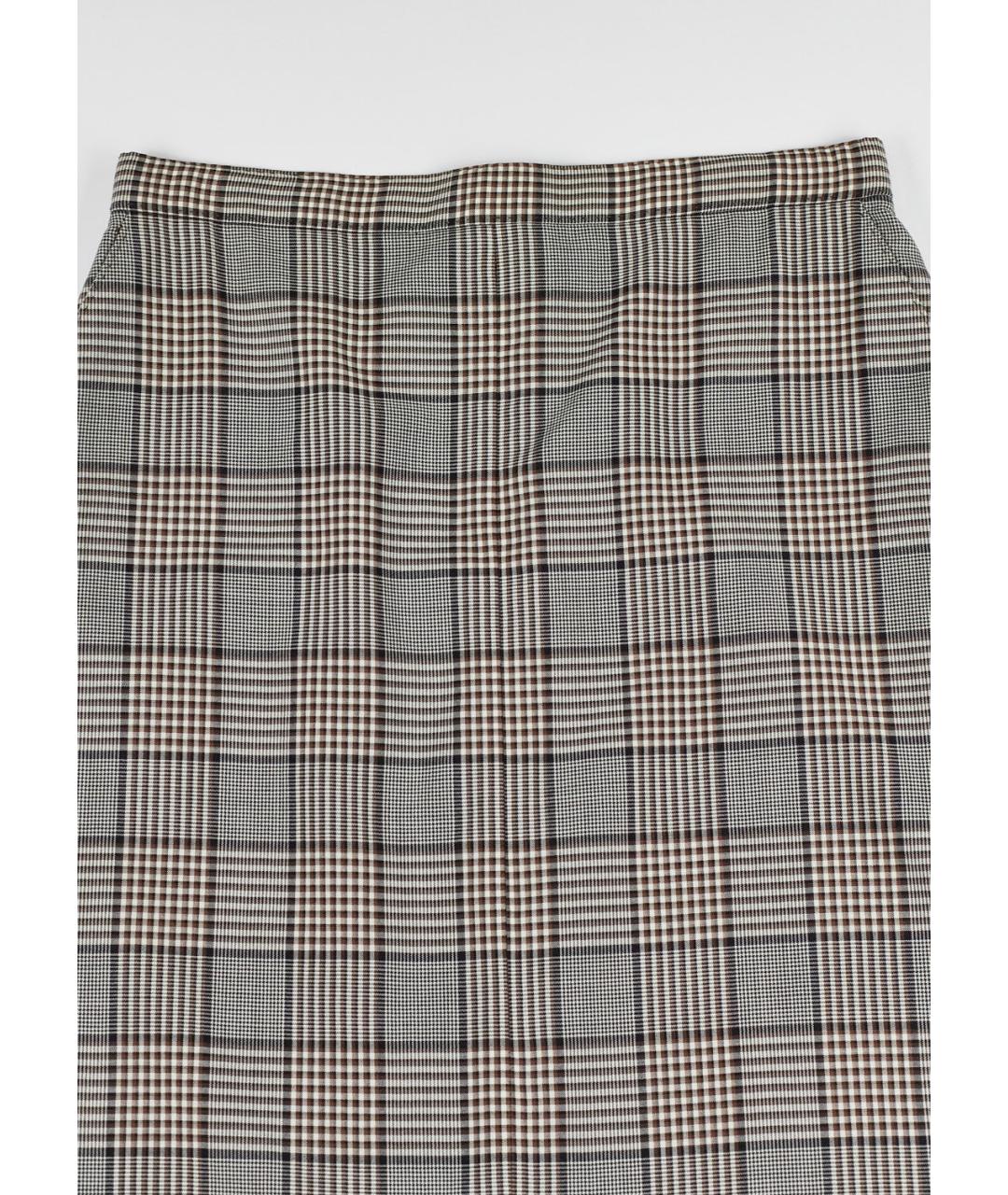 BURBERRY Мульти шерстяная юбка миди, фото 3