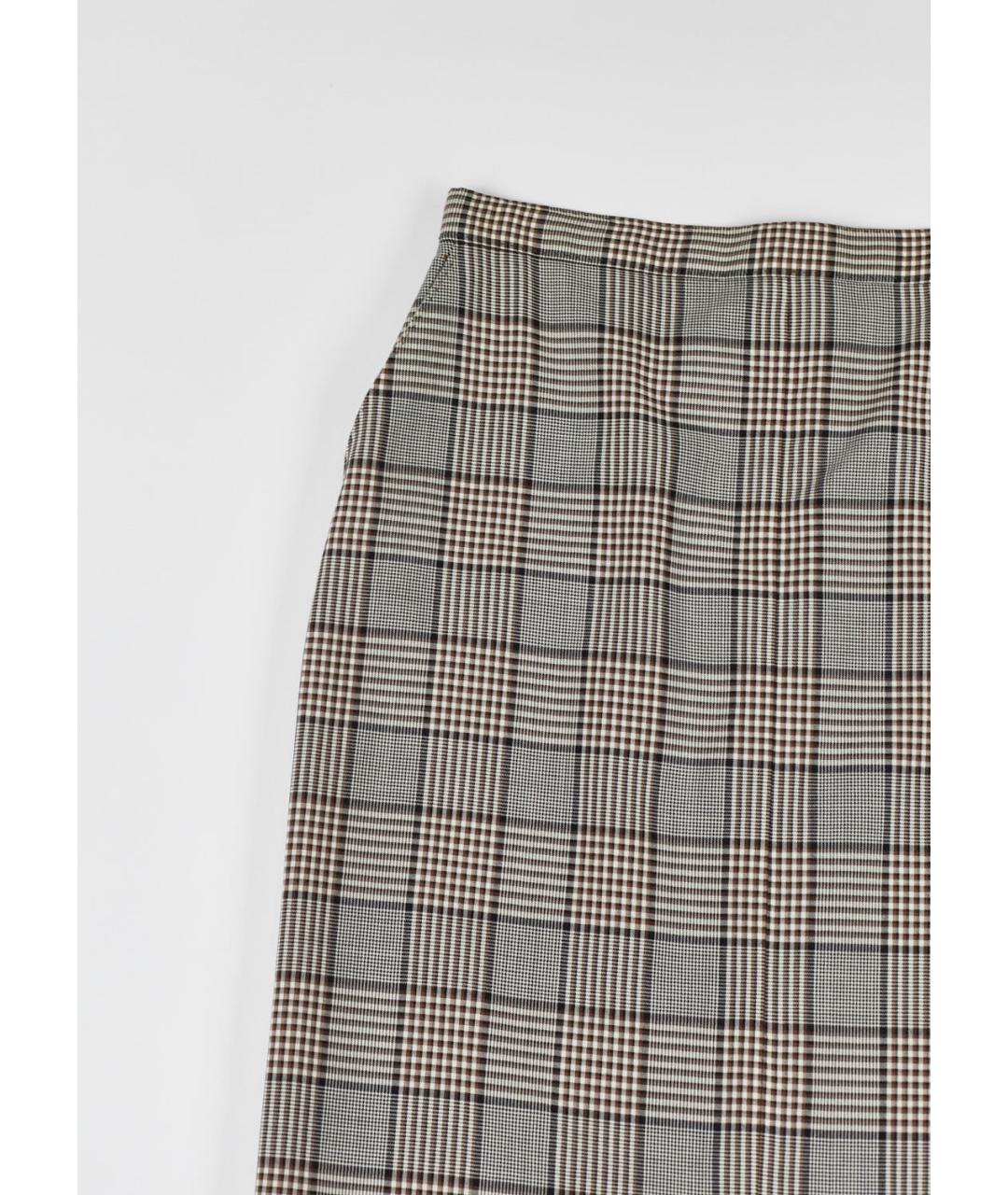 BURBERRY Мульти шерстяная юбка миди, фото 2