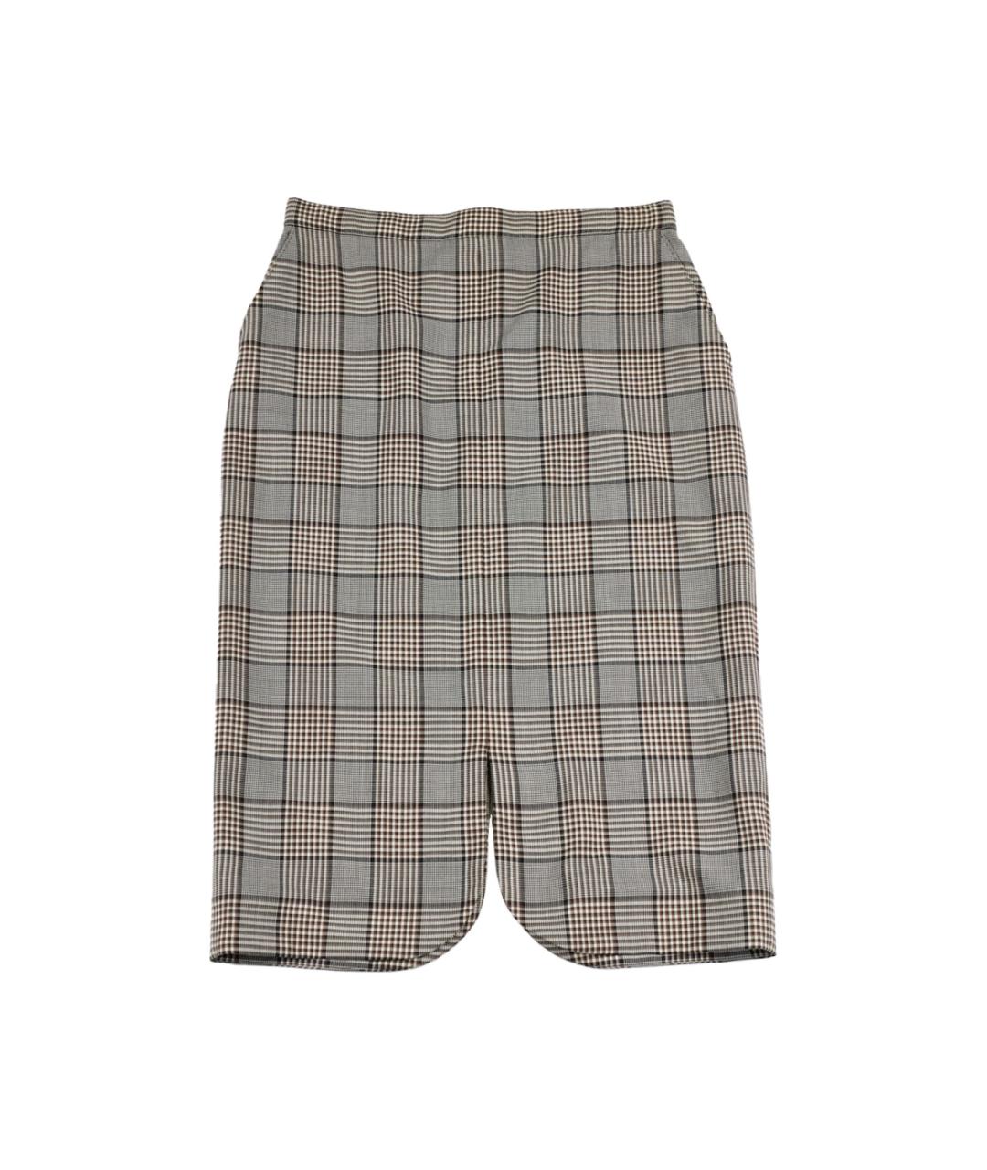 BURBERRY Мульти шерстяная юбка миди, фото 1