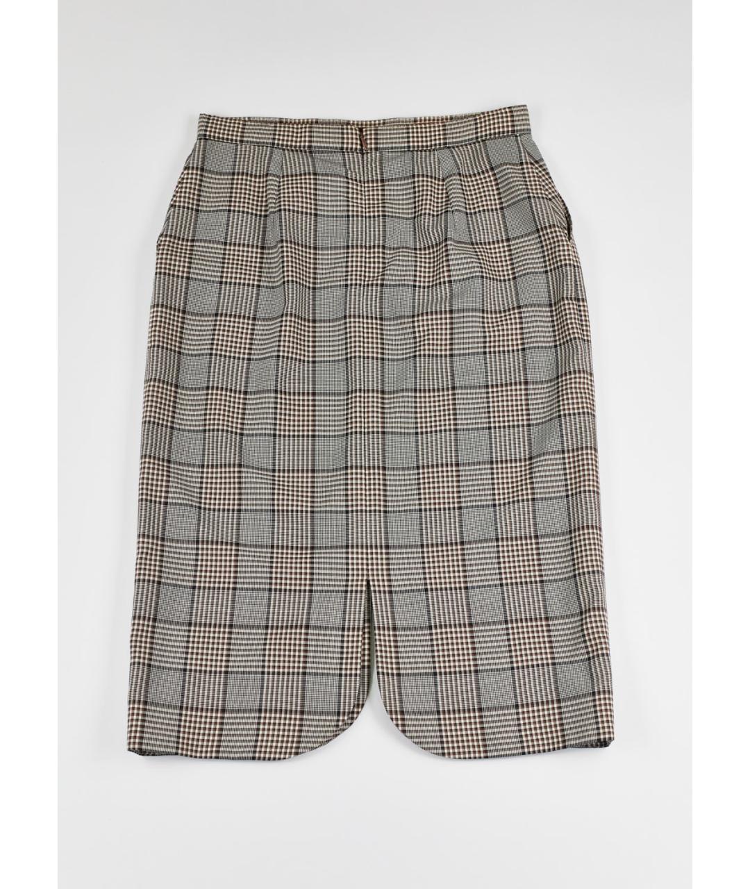 BURBERRY Мульти шерстяная юбка миди, фото 5