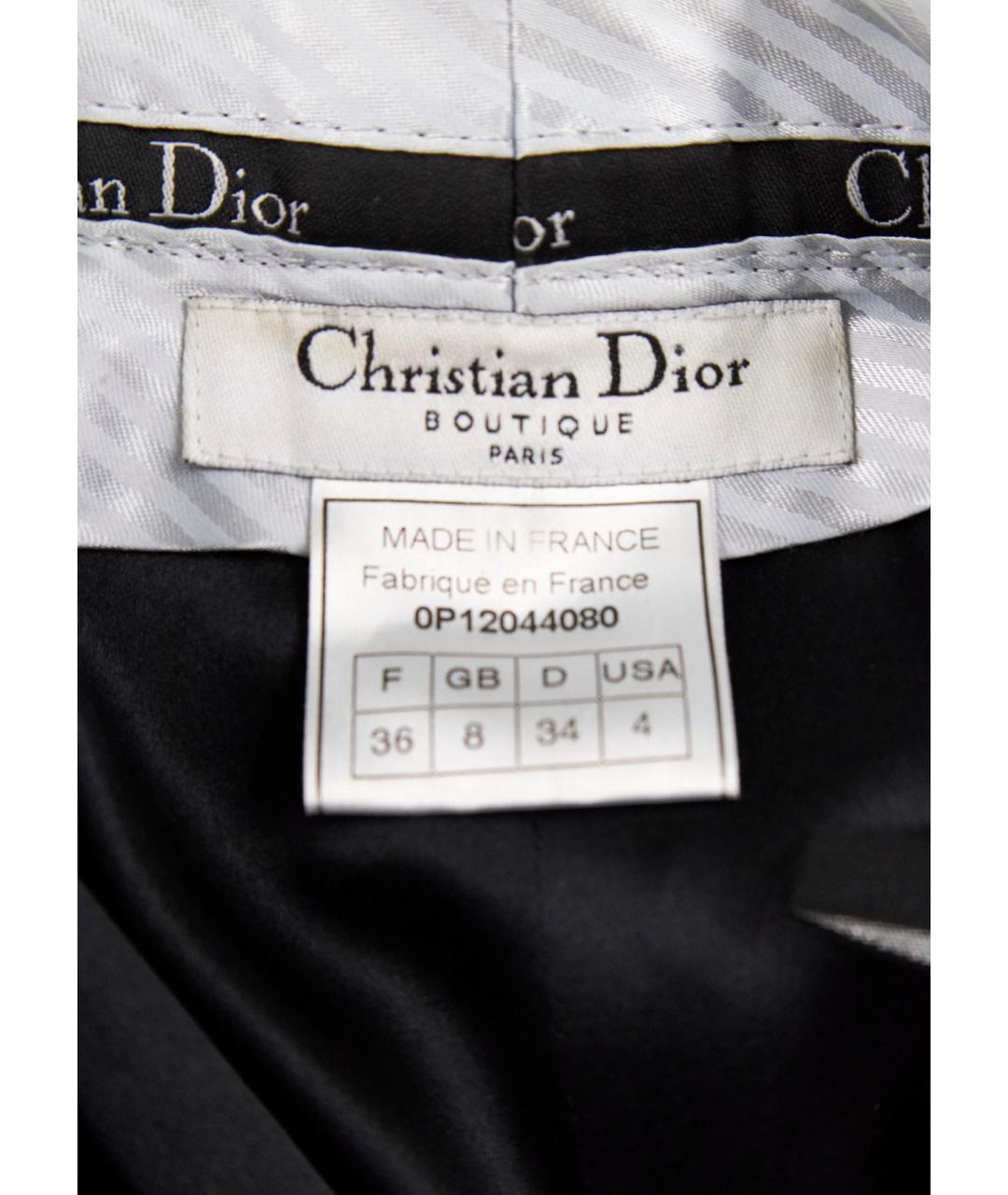 CHRISTIAN DIOR Черные вискозные прямые брюки, фото 3
